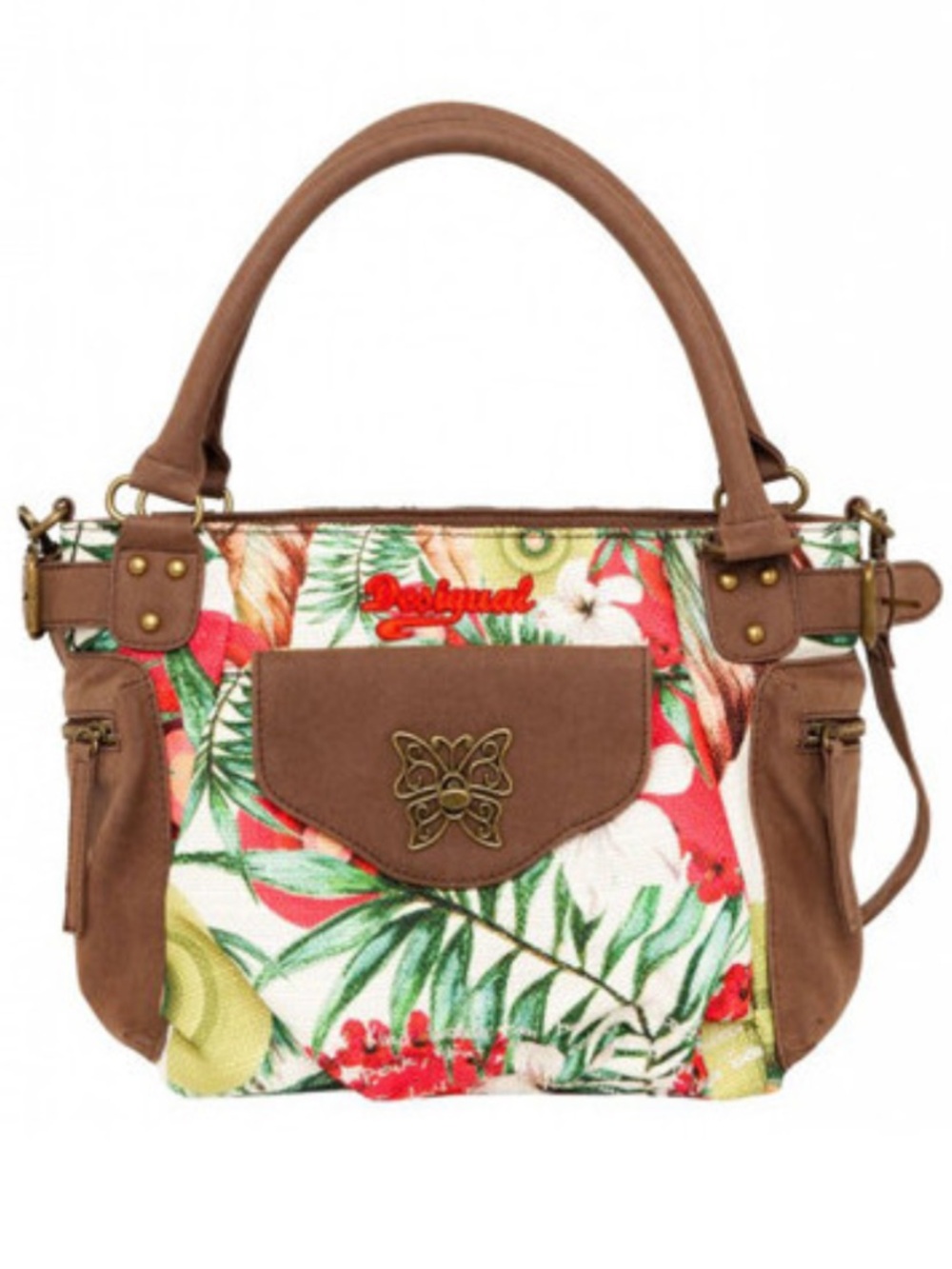 Desigual Multicolor Floral Shoulder Bag purse butterfly bohemian
